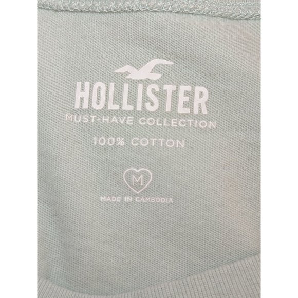 Hollister M Daisy Light Green Crewneck Crop Top Tee - Picture 3 of 3